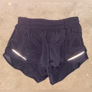 Size 4 black hotty hot Lululemon athletic shorts